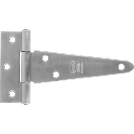 Charnière En T Mod. 550INOX Pour Portes Battantes Lisses D'entrée Et De Passage, Intérieures Et Extérieures, Armoires 104 X 89 X 2mm Acier Inoxydable 18/8 Mat Montage Facile Et Rapide (1/4)