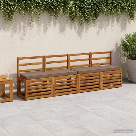 vidaXL Cojines para banco de 2 piezas VUGHT 2 pcs 100% Poliéster Topo (1/5)
