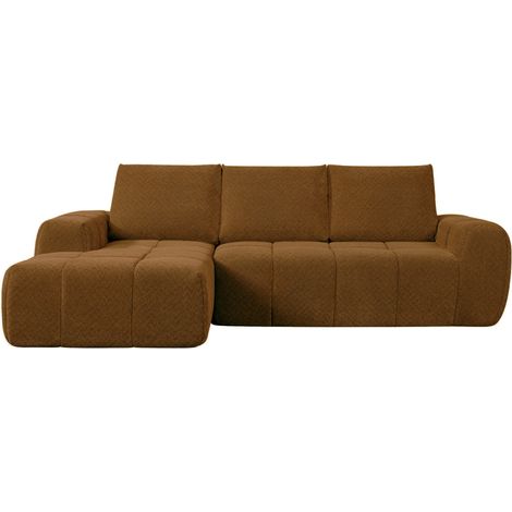 Canapé d'angle gauche compressé 3,5 places en tissu - Bronze - Louis