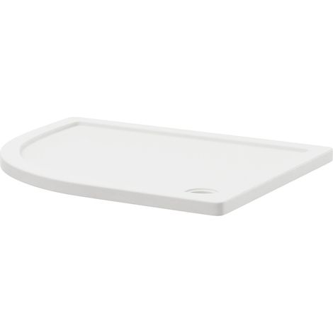 Pearlstone Slip Resistant 1000mm x 800mm x 40mm Left Hand Offset Quadrant Shower Tray (1/4)