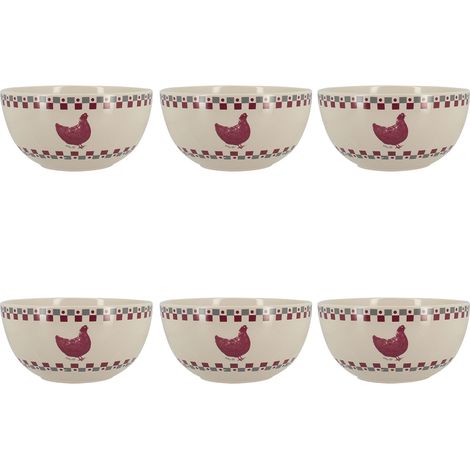 Lot de 6 bols en grès 55cl, GALLINA