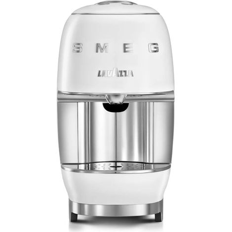 Machine à café à capsule Smeg A Modo Mio blanche – Réservoir 0,9L – Puissance 1250W – Indicateur absence d'eau et alarme décalcification – Lavazza