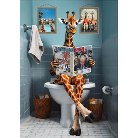 Poster Humoristique pour WC Affiche Decoration Murales Salle de Bain Decoration Murale Affiche Murale Impression Salle de Bain Drôle WC Photo Sans Cadre Photo 20x30cm Convient pour Salles de Bains (1/5)