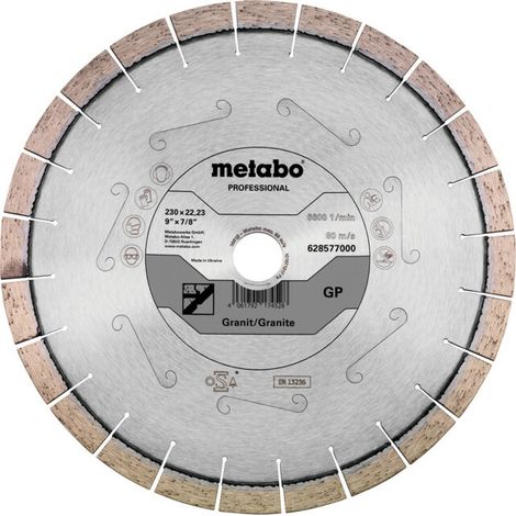 Metabo Disque à tronçonner diamanté 230x22,23mm, "GP", granit "professional