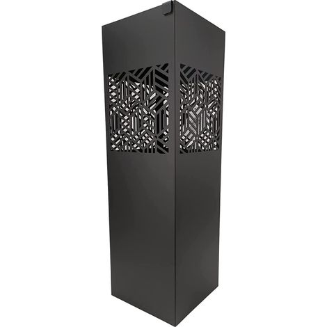 Porte-Parapluie carré en métal Noir 15.5x15.5x49 cm