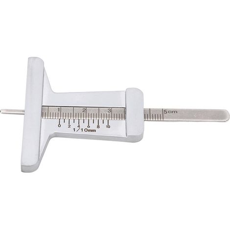 Jauge de profondeur de sculpture des pneus 0 à 50 mm, mesureur portable en acier inoxydable pour contrôler l’usure des pneumatiques de voiture, moto, vélo et véhicules (1/3)