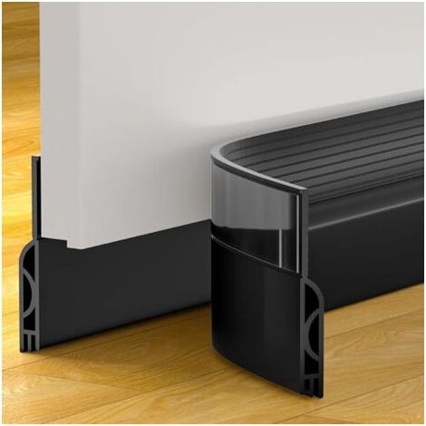 Bas de Porte Isolant 100 cm, Auto-Adhésif Boudin de Porte, Silicone Dessous de Porte Anti Froid Isolation Thermique(100 x 5cm,Noir) (1/5)