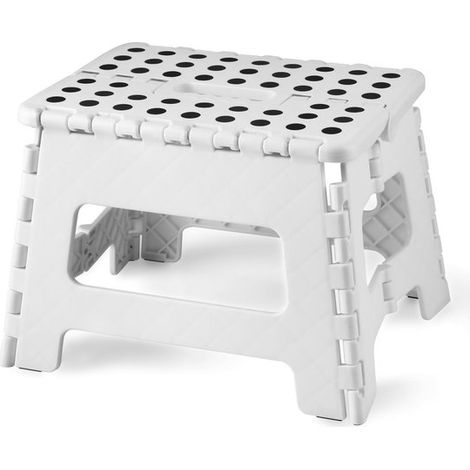 Klapphocker (19 cm hoch), tragbarer Kunststoffhocker bis 80 kg, kompakt und leicht, für Zuhause, Garten und Reisen (1/5)