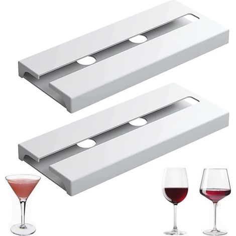 (Blanco) 2 piezas de soporte para copas de vino colgantes, soporte para copas de vino, soporte para copas de vino, soporte para vasos, soporte para copas de vino para el hogar, bar, cocina, restaurant