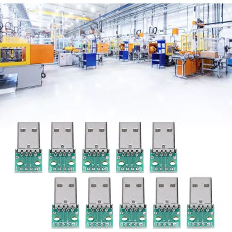 10 Pièces Adaptateur USB Type A Mâle vers Plaque DIP 4 Broches Pas 2.54mm