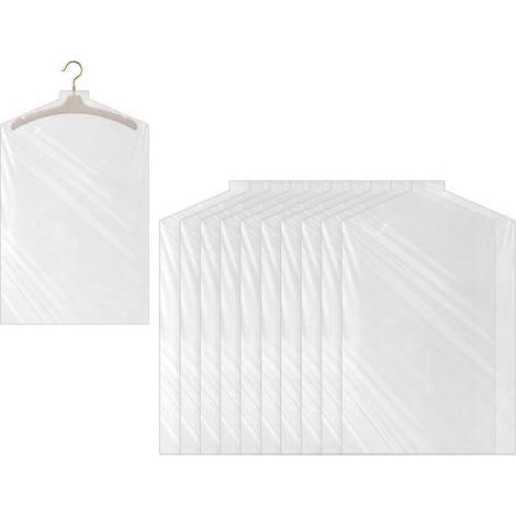 10 Pièces Housses de Vêtements Plastique 60x90cm, Protège Vêtements à Suspendre Transparent Housse Vetement Penderie Anti Poussière Imperméable pour Costume Manteau Blazers Chemises Robes (1/5)