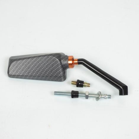 Rétroviseur réversible F1 carbone mat M8 pour moto scooter 50 à (1/4)