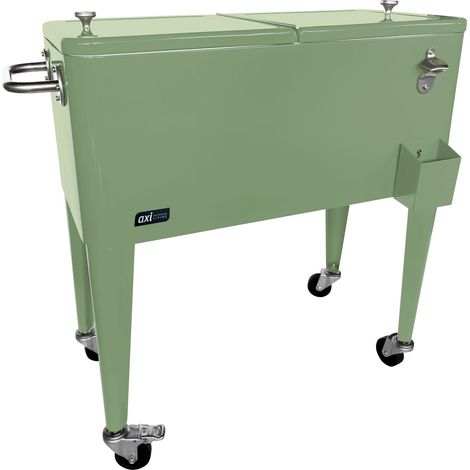 Axi Retro Cooler Vert Réfrigérateur De Boissons Mobile Pour L’Extérieur / Le Jardin Glacière 76 Litre (1/5)