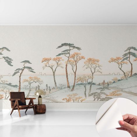 Selbstklebende Tapete - Wanddekoration Wohnzimmer - Tapete Schlafzimmer Ruhige Landschaft 416x254 cm (1/5)
