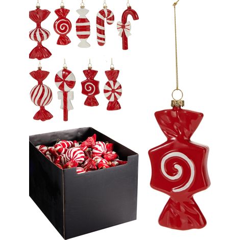 Pendente natalizio a caramella 8 x 6 x 8 cm modello assortito PERAGA CHRISTMAS