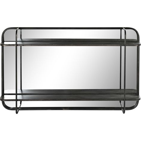 DKD Home Decor Miroir mural Noir Métal Loft 80x12x50 cm (1/3)