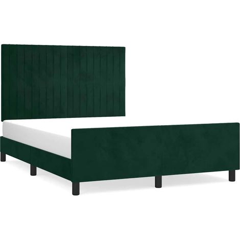 Maison Exclusive - Giroletto senza Materasso Verde Scuro 140x190 cm in Velluto (1/5)