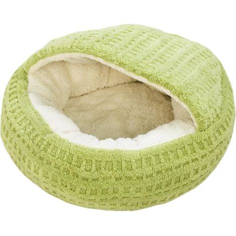 CCYKXA Cat Bed with Hood  Non-Slip Heated Seashell Nest  Soothing and Hidden Cat Nest – for Home, Student Dorm, Apartment, Bedroom, Living Room