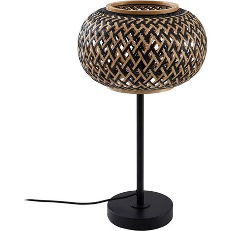 Table Lamp 'Nerys' made of Wood for Living Room & Dining Room