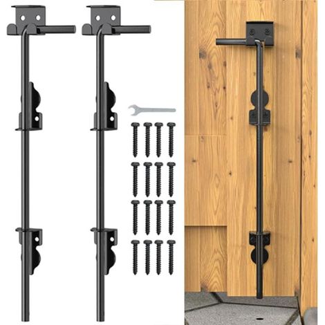 Barre de traction en rotin de 45,7 cm, robuste, pour clôture en bois, portail en métal, butée de porte, pour bois, PVC, vinyle et métal, lot de 2 (1/4)