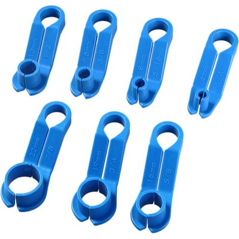 Juego de 7 piezas para extraer tubos de refrigerante, mangueras de combustible y tuberías de aire acondicionado, y disolvente de mangueras Abdos (azul). (1/4)