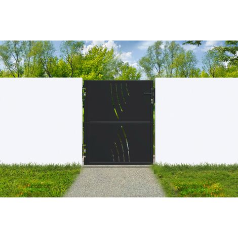 Portillon acier noir mat 1m NALI VELETA H.120cm