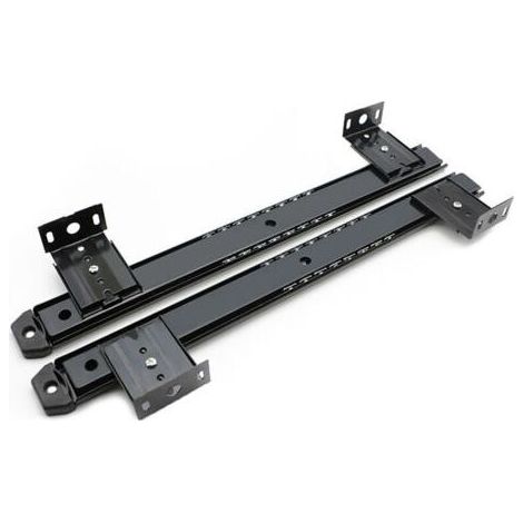 Lntyq – Coulisse à roulement à billes pour tiroir clavier – Réglable 35 à 575 mm – Acier zingué noir – Kit de 2 unités pour bureau (1/4)