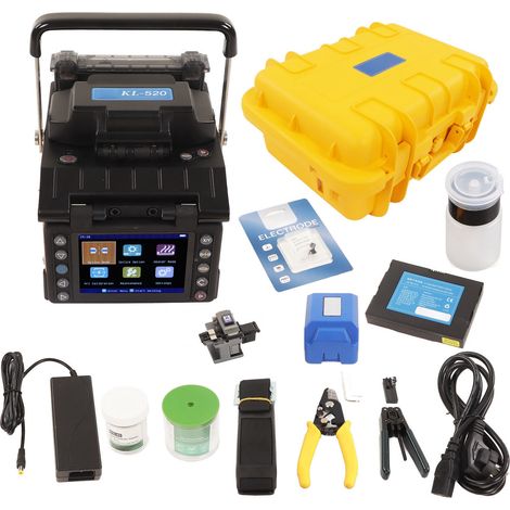 Kit d'épissure par Fusion, pince à dénuder les câbles en cuir, coupe-tubes thermorétractables, ensemble de machines d'épissure 100 à 240V, prise ue (1/5)