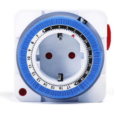 Minuteur Programmable Prise Électrique, 24H, 96 Segments, Interrupteur 16A AC 230V avec Voyant Lumineux (1/5)
