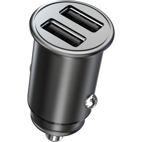 Chargeur Allume Cigare USB, Ultra Compact USB 24W/4.8A Chargeur de Voiture, en Alliage d'Aluminium Charge Rapide Chargeur Voiture pour iPhone 14/14 Plus/14 Pro Max, iPad, Samsung Galaxy S22