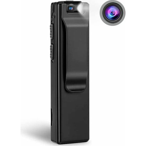 Cámara portátil corporal de 1080P, minigrabadora de bolsillo con cuerpo metálico, luz auxiliar y detección de movimiento, ideal para las fuerzas del orden.