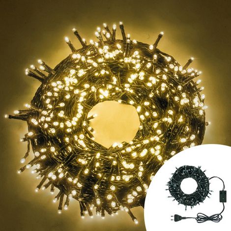 Catena di luci musicale 19 metri da 320 Led Bianco Caldo con cavo verde Wisdom (1/5)