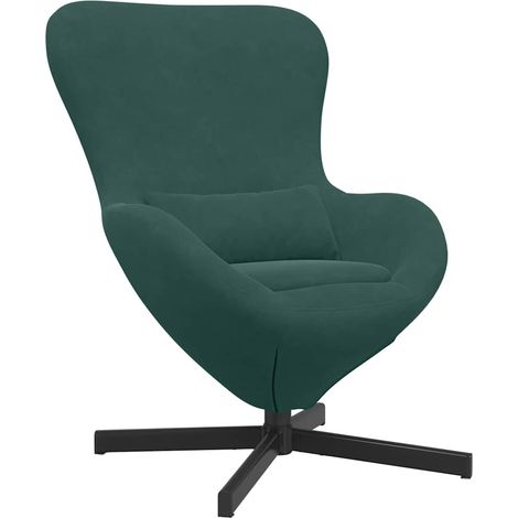Maison Exclusive - Fauteuil œuf Vert foncé 63 x 73 x 90 cm Velours