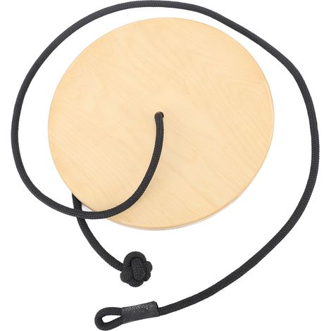 Balançoire en bois avec disque et corde, robuste et réglable, pour une utilisation intérieure et extérieure. (1/5)