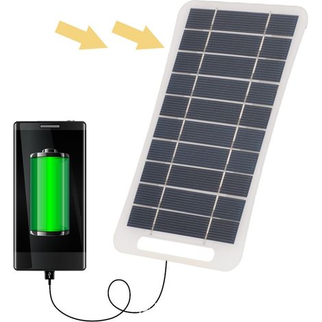 Panneau Solaire Portable 5V 5W avec Poignée et Sortie USB pour Charge d'Urgence (1/5)