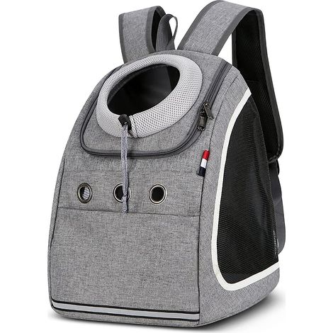 Gris-sac Dos Pour Chien Portable Confortable Respirant Pour Petit Chiens Chiot Chats Animal Voyages Randonne Camping Sacs Dos De Transport (1/5)