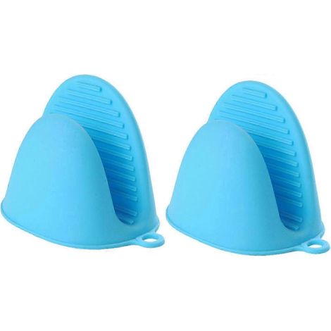 Lot de 2 maniques en silicone pour ustensiles de cuisine, gants de cuisine en silicone résistants à la chaleur, maniques pour casseroles, utilisables en cuisine, pour la préparation des repas et la pâ (1/5)