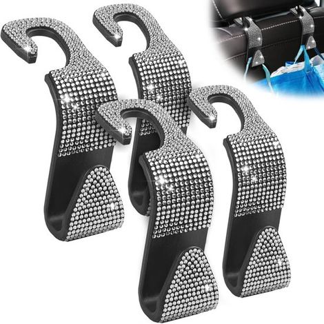 Gancho para cartera de coche de 4 piezas, fácil de instalar - Adecuado para colgar ropa, carteras, etc. - Negro (1/5)