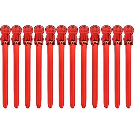 12 pinces à cheveux en acier inoxydable, clips canard pour coiffure et stylisme (1/5)