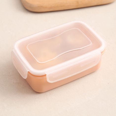 Boîte de Stockage Alimentaire Rectangulaire Organisateur Mini Réfrigérateur avec Couvercle Étanche Bentō Box Plastique Silicone 14x5.2x9.5cm (1/5)
