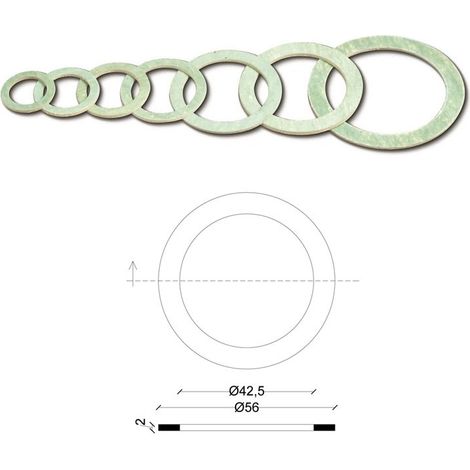 Guarnizione per bocchettoni 1"1/4 esenti amianto spessore mm.2 102200AV11/4