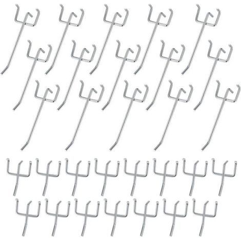 30 pegboard hooks, suitable for wall and door storage, tool storage, workbenches and shelves - 10 cm/5 cm (1/5)