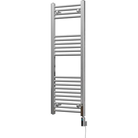 Zennor - Chrome Electric Towel Rail H1200mm x W400mm Straight 200w Thermostatic WIFI (1/3)