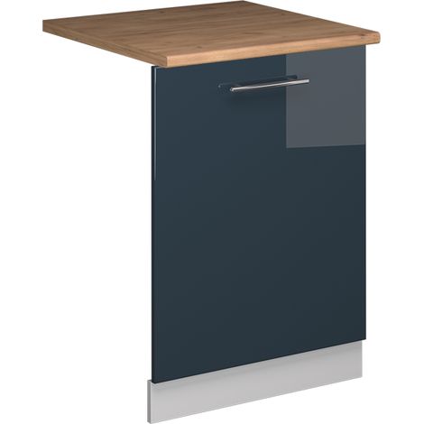 Panel frontal del lavavajillas Fame-Line, Azul oscuro alto brillo, 60 cm , ET Roble, Vicco (1/5)