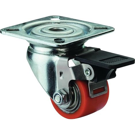 BS Rollen Roulette pivotante avec frein et platine à visser Roue en polyuréthane Ø 35 mm 100 kg - A620.C10.035 (1/7)