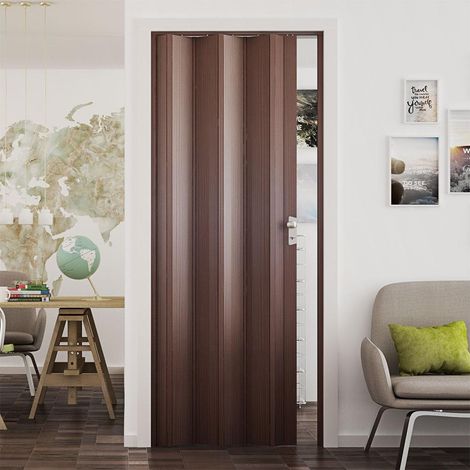 Porta a Soffietto da Interno 88,5x214 cm in PVC Florance Noce Mansonia (1/3)
