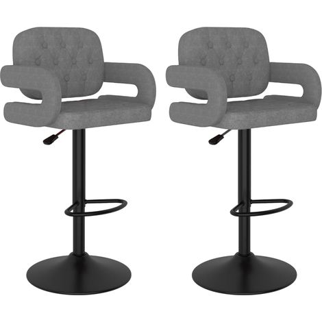 Maison Exclusive - Barhocker 2 Stk. Hellgrau Stoff