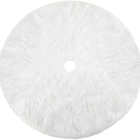 Jupe de Sapin de Noël Blanc Peluche Neige Décorations d'arbre de Noël Tapis Vacances Couvre Pied Sapin Noel Jupe d'arbre, 122cm (1/4)