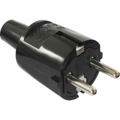 AS Schwabe 62222 Schutzkontaktstecker PVC 230 V Schwarz