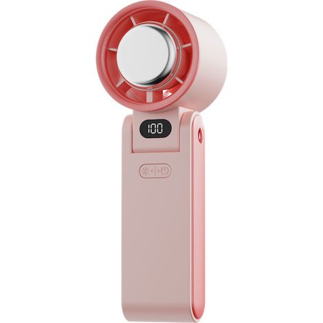 Ventilateur portatif à turbine haute vitesse (rose) Rafraîchissement de la nuque Batterie rechargeable 3600 mAh (8 heures d'autonomie)